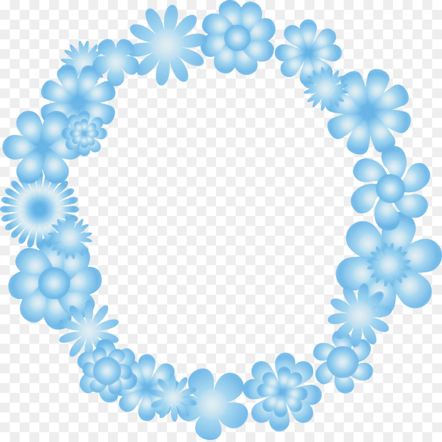 Corona De Flores Azules，Flores PNG