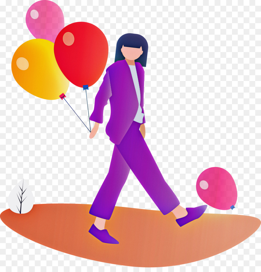 Mujer Con Globos，Globos PNG