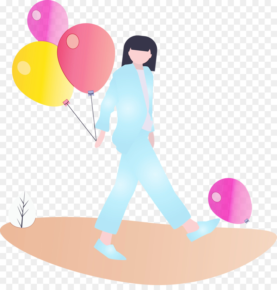 Mujer Con Globos，Globos PNG