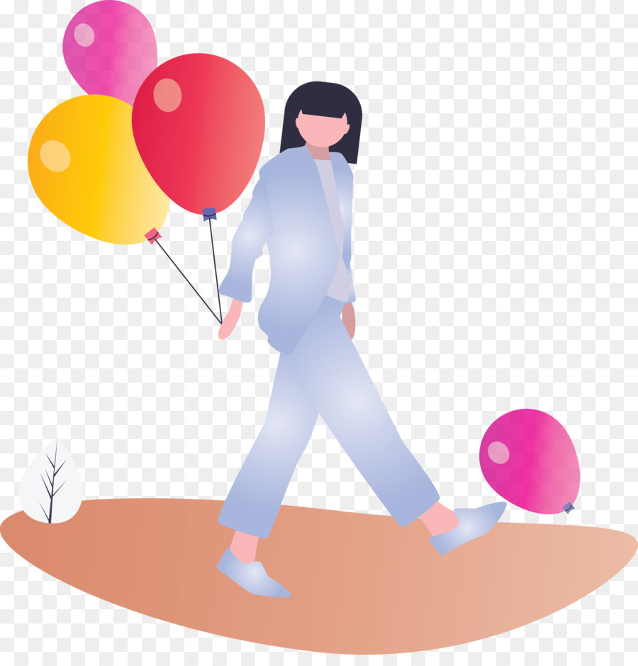 Mujer Con Globos，Globos PNG