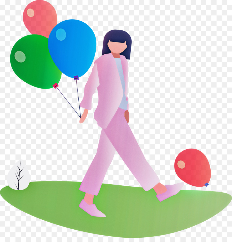 Mujer Con Globos，Globos PNG