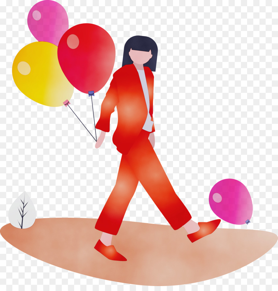 Mujer Con Globos，Globos PNG