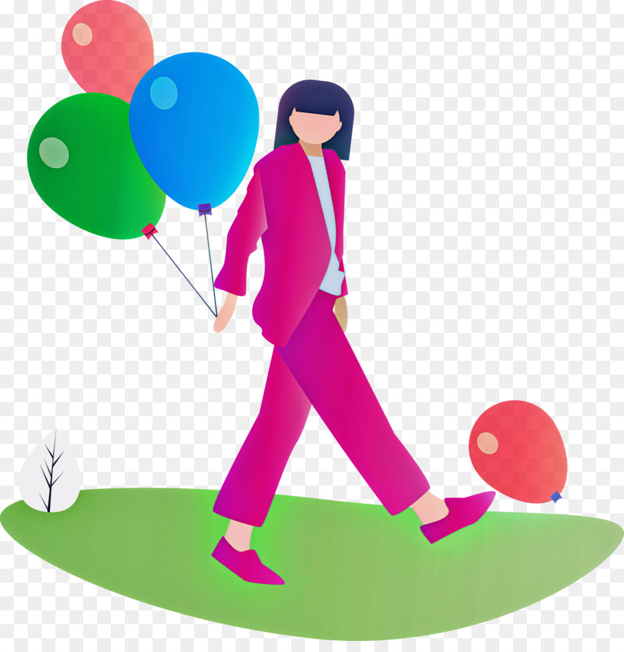 Mujer Con Globos，Globos PNG