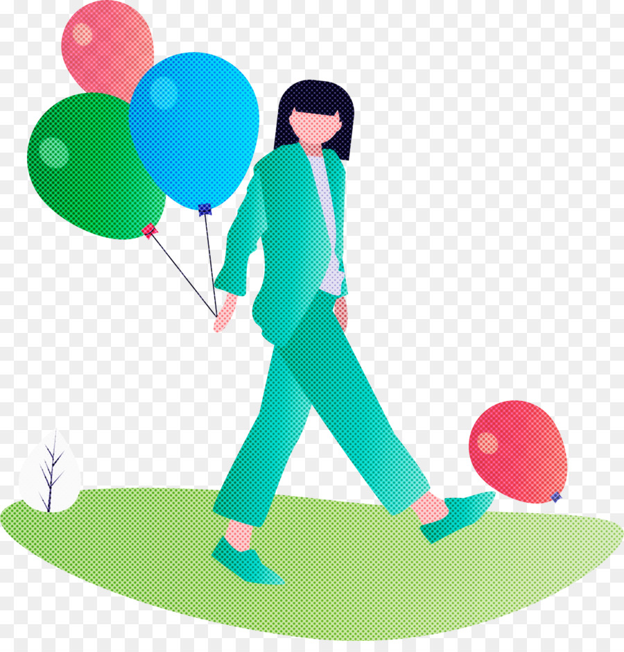 Mujer Con Globos，Globos PNG