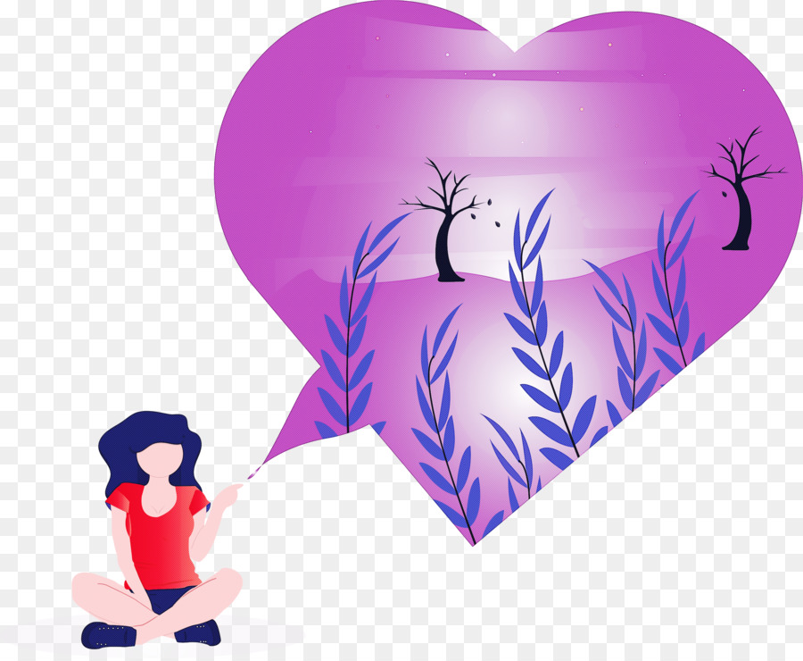 Corazón，Morado PNG