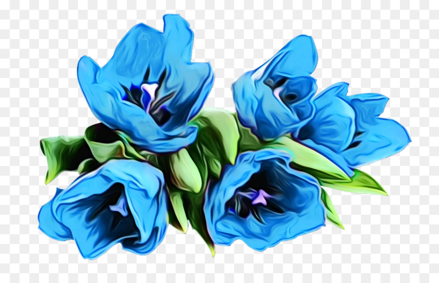 Flor，Azul PNG