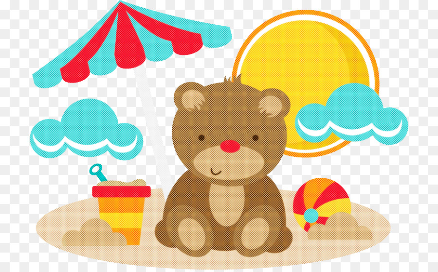 Oso De Peluche En La Playa，Oso De Peluche PNG