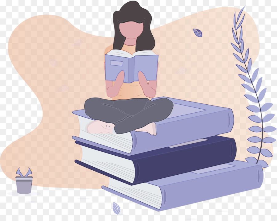 Mujer Leyendo，Libros PNG