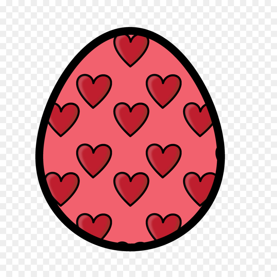 Huevo Con Estampado De Corazón，Pascua De Resurrección PNG