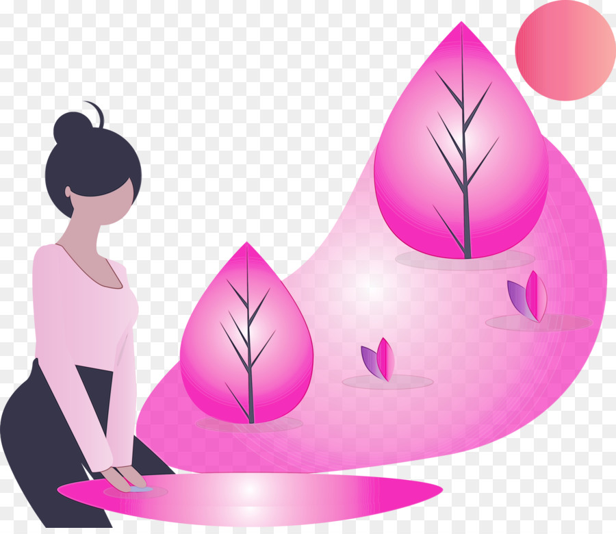 Ilustración De Mujer，Naturaleza PNG