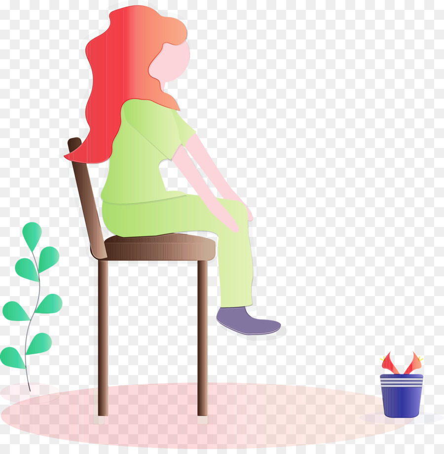 Mujer Sentada En Una Silla，Silla PNG