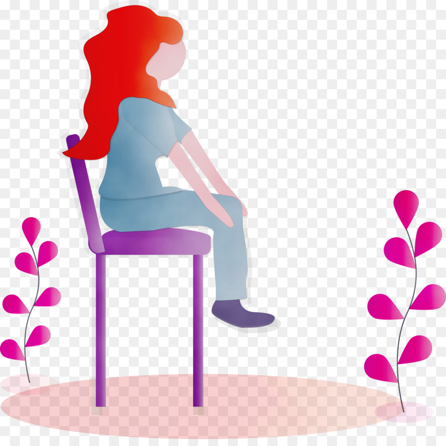 Mujer Sentada En Una Silla，Silla PNG