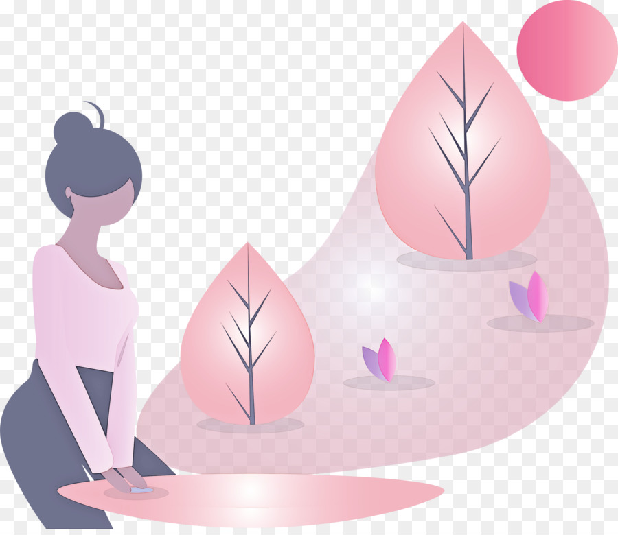 Ilustración De Mujer，Naturaleza PNG