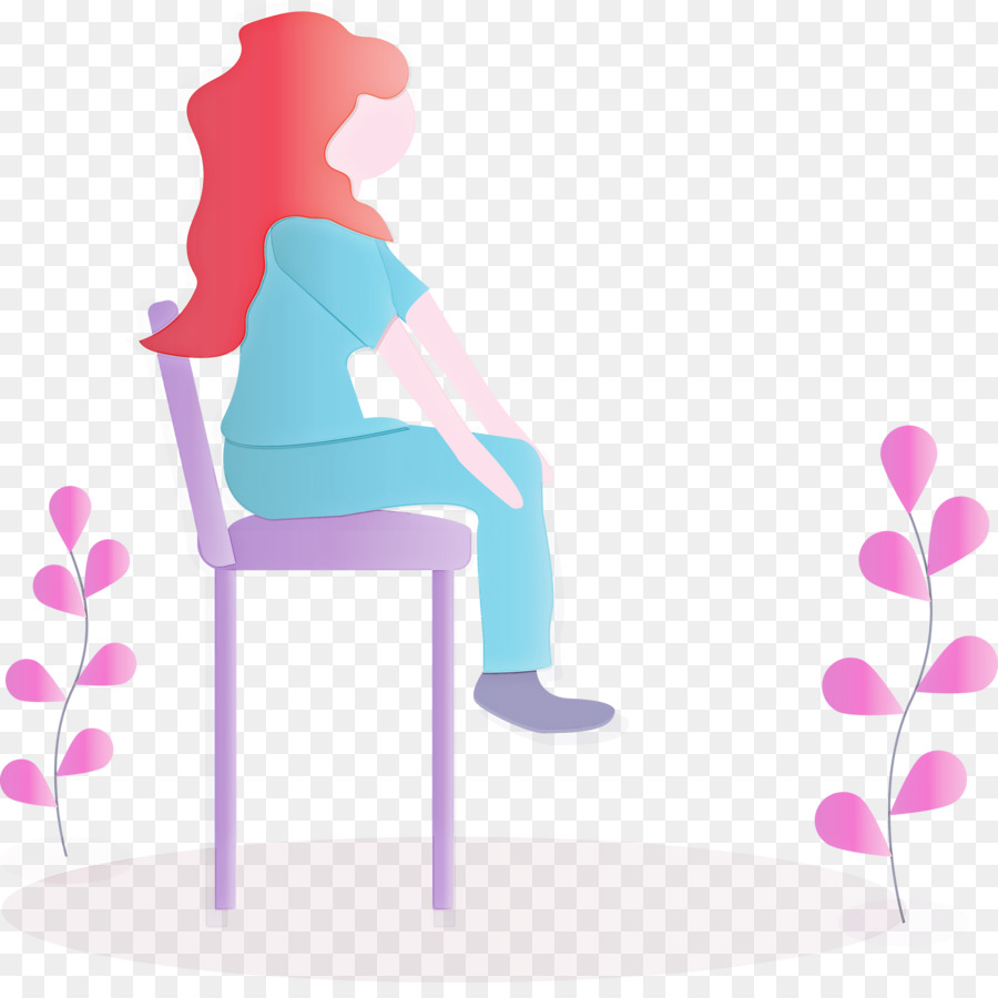 Mujer Sentada En Una Silla，Silla PNG