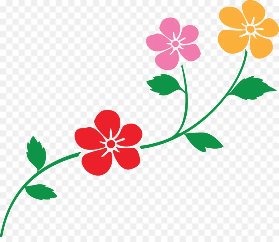 Flores Rosadas，Hojas PNG