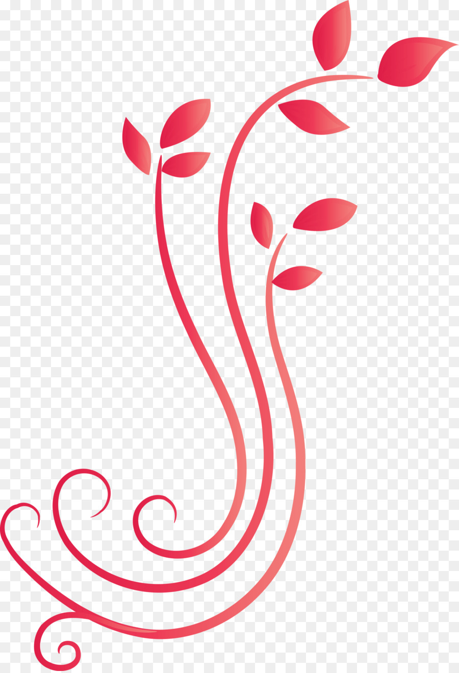 Diseño Floral Rojo，Hojas PNG