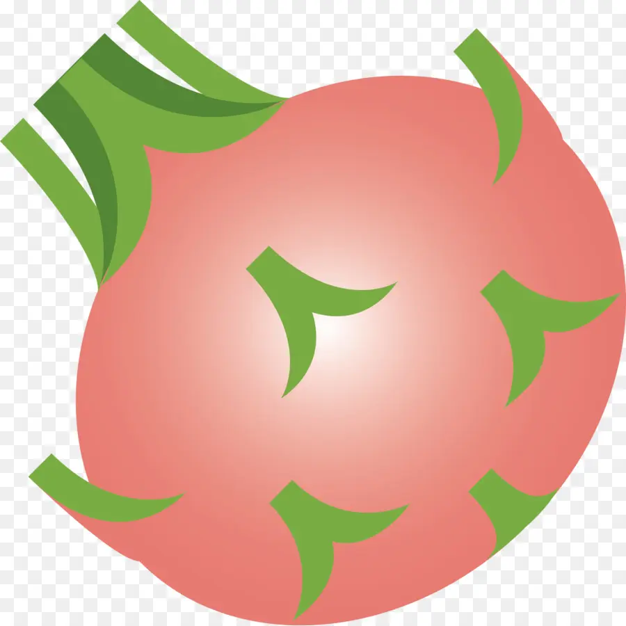 Fruta Rosa，Hojas Verdes PNG