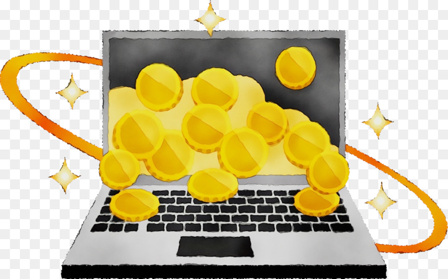 Laptop Con Monedas，Dinero PNG