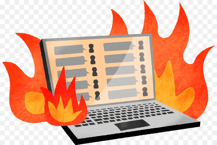 Computadora Portátil En Llamas，Fuego PNG