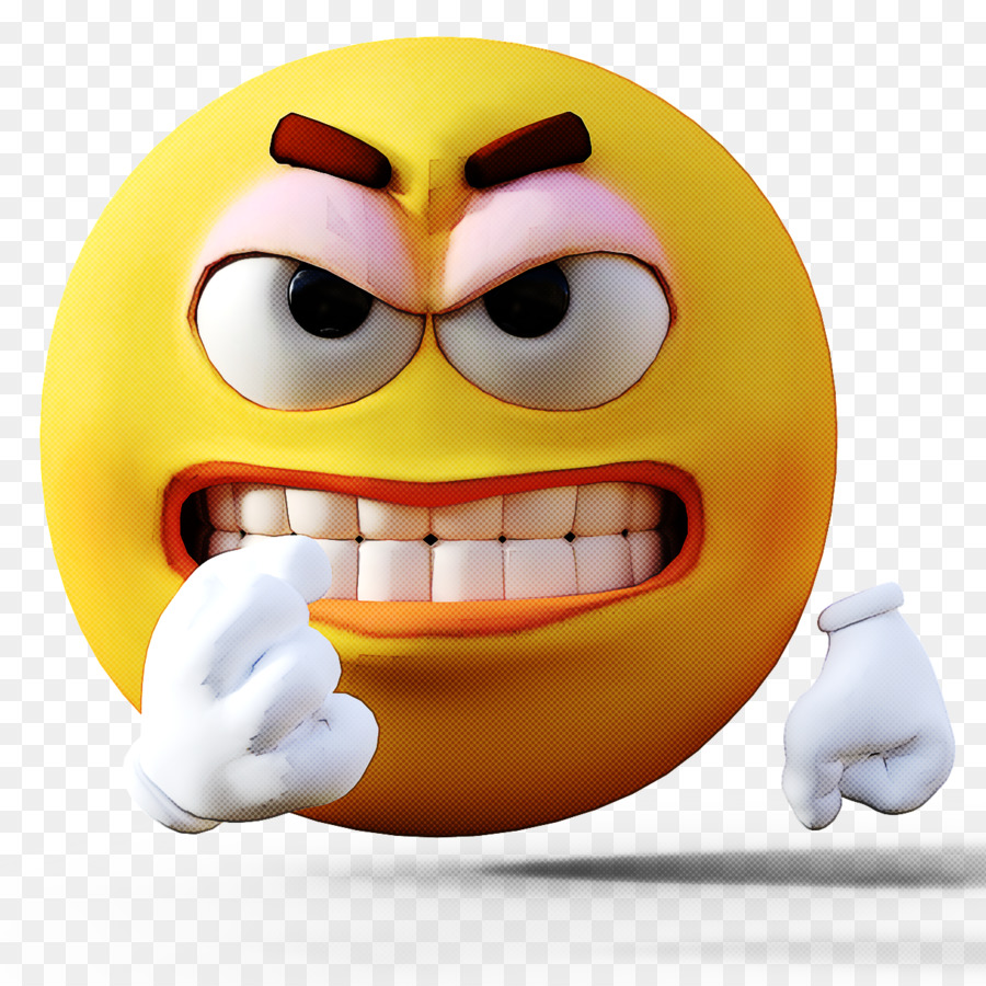 Emoji Enojado，Amarillo PNG