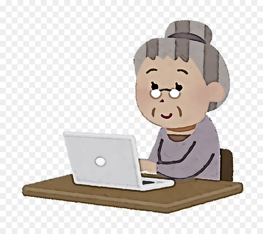 Mujer Anciana，Computadora Portátil PNG