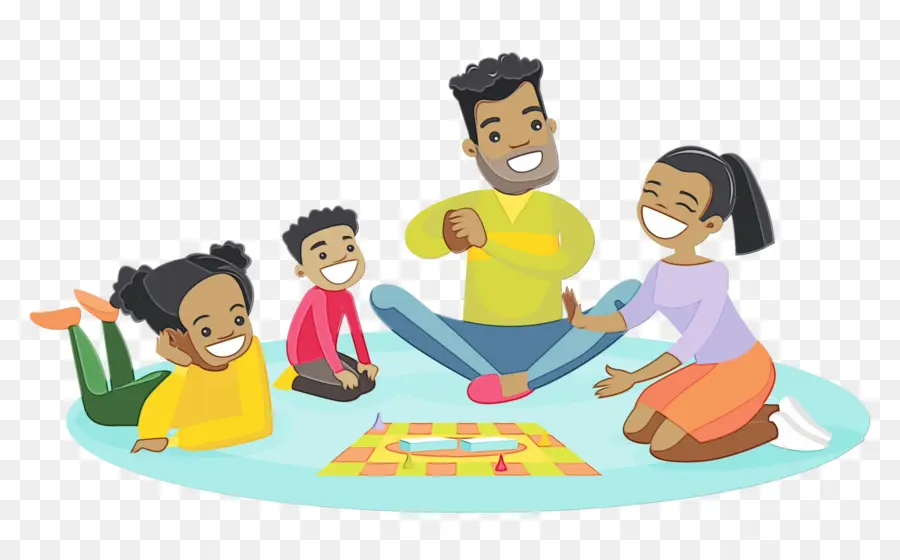 Familia Jugando，Juego De Mesa PNG