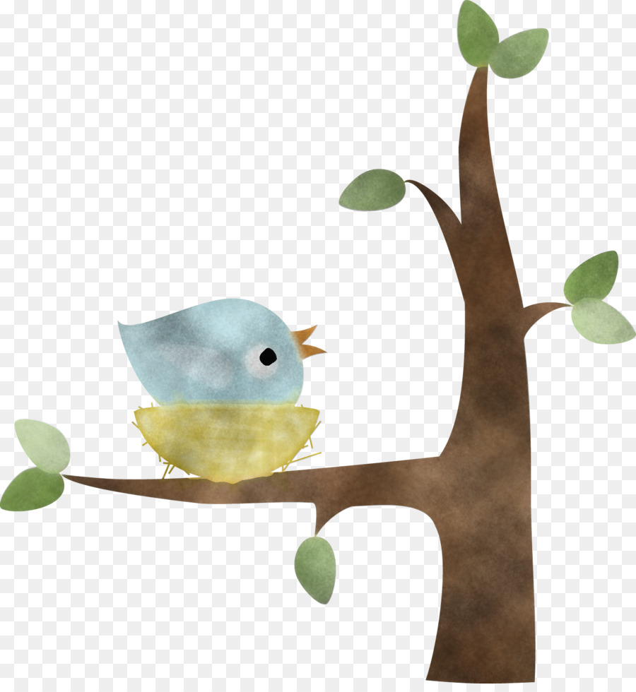 Pájaro En El Nido，árbol PNG