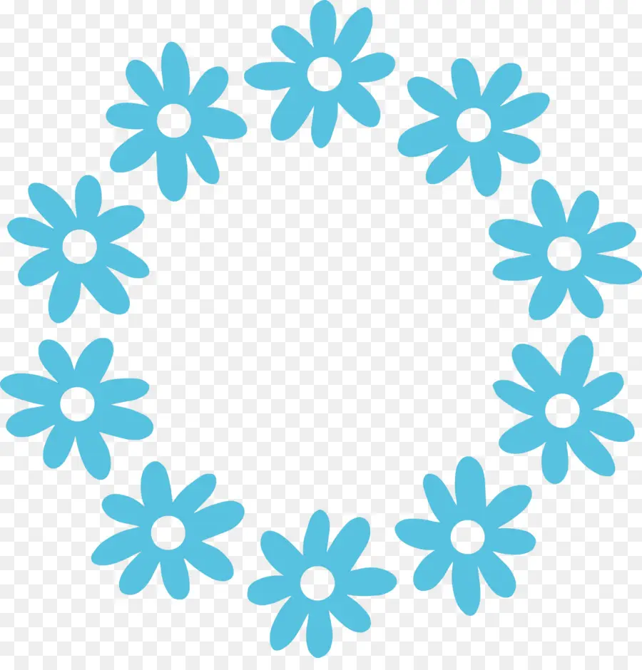 Corona De Flores，Azul PNG