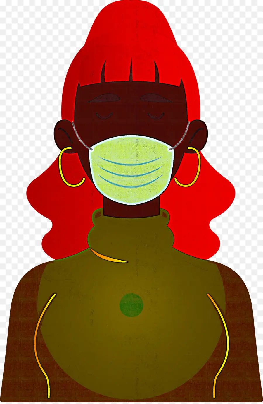 Mujer Con Máscara，Pelo Rojo PNG