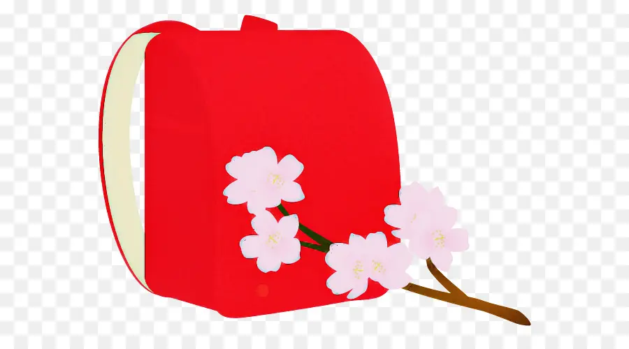 Mochila Roja，Flores De Cerezo PNG