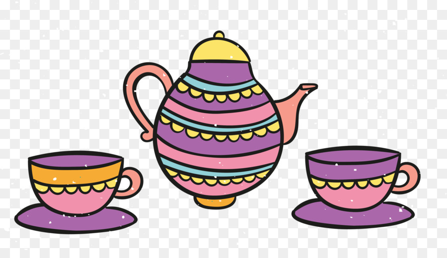 Tetera Y Tazas De Colores，Té PNG