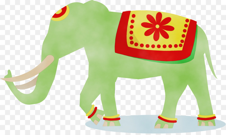 Elefante Indio，Verde PNG