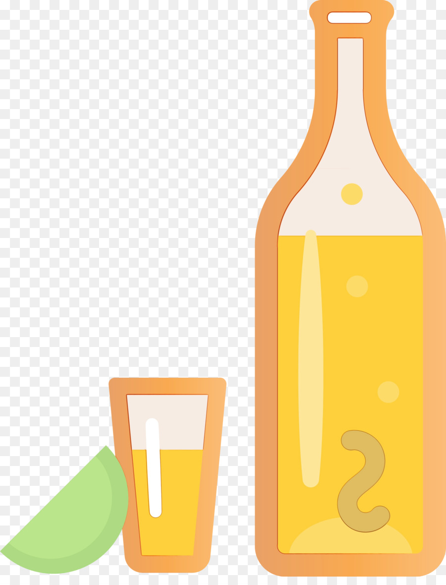 Botella De Vidrio，Amarillo PNG