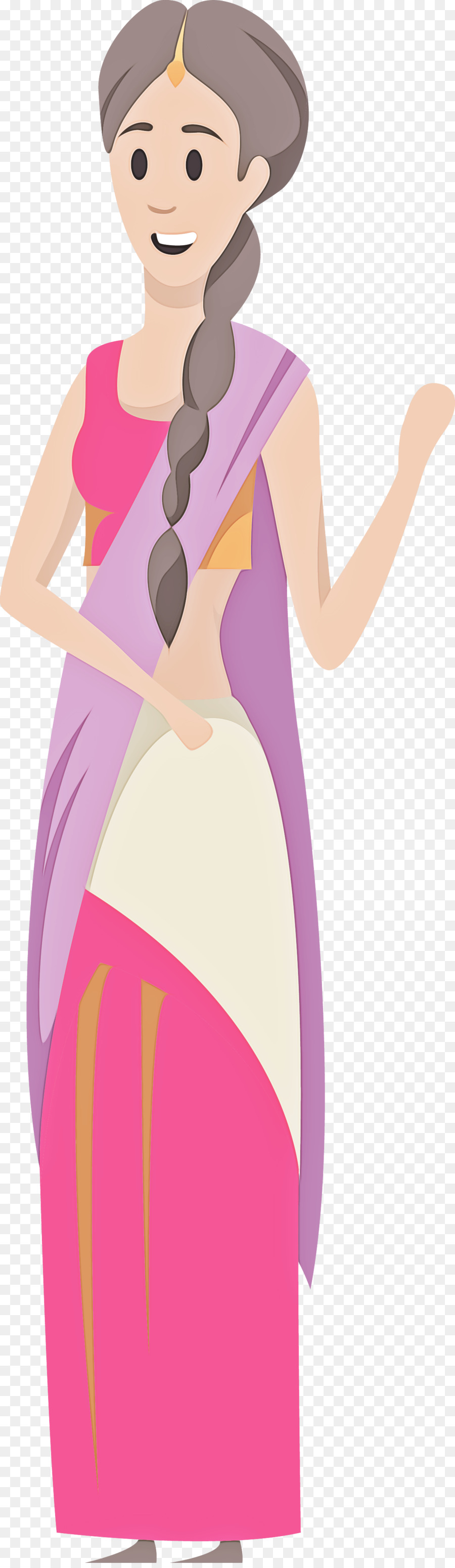 Mujer En Traje Tradicional，Sari PNG