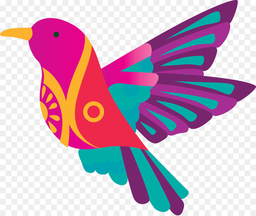 Pájaro Colorido，Vuelo PNG