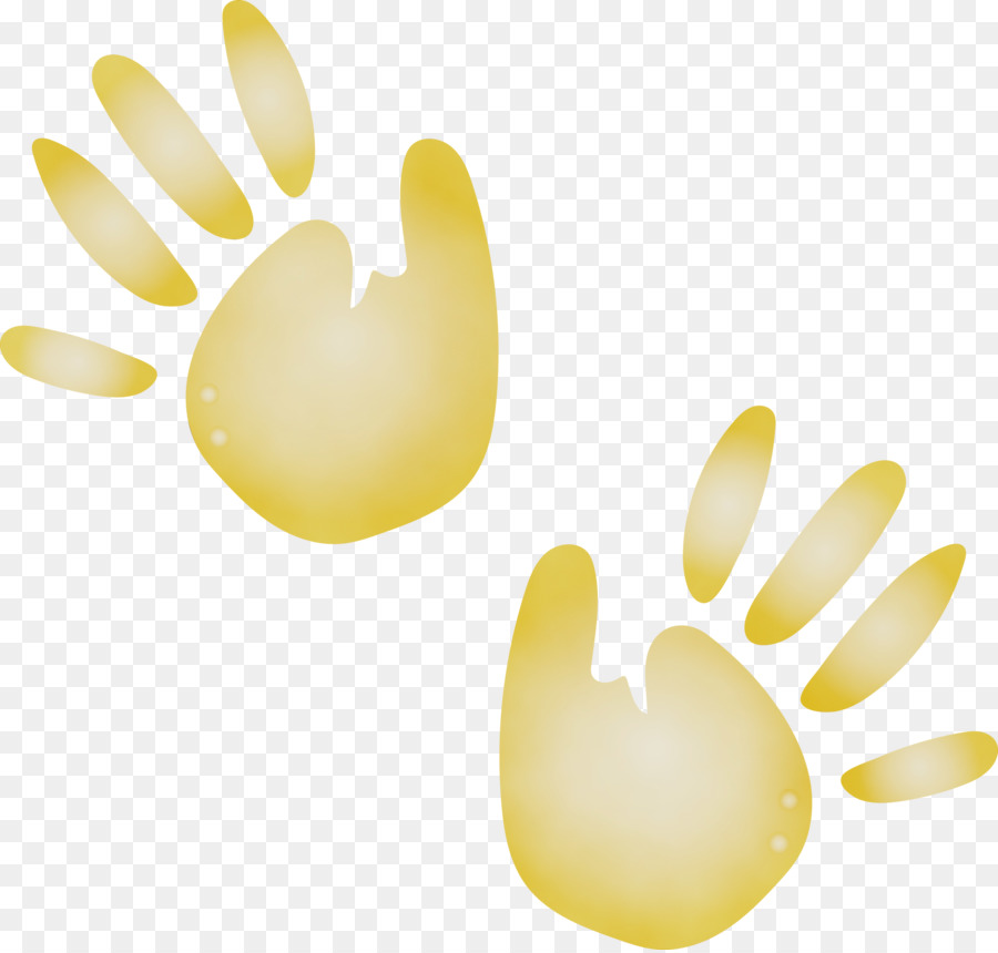 Huellas De Manos，Amarillo PNG