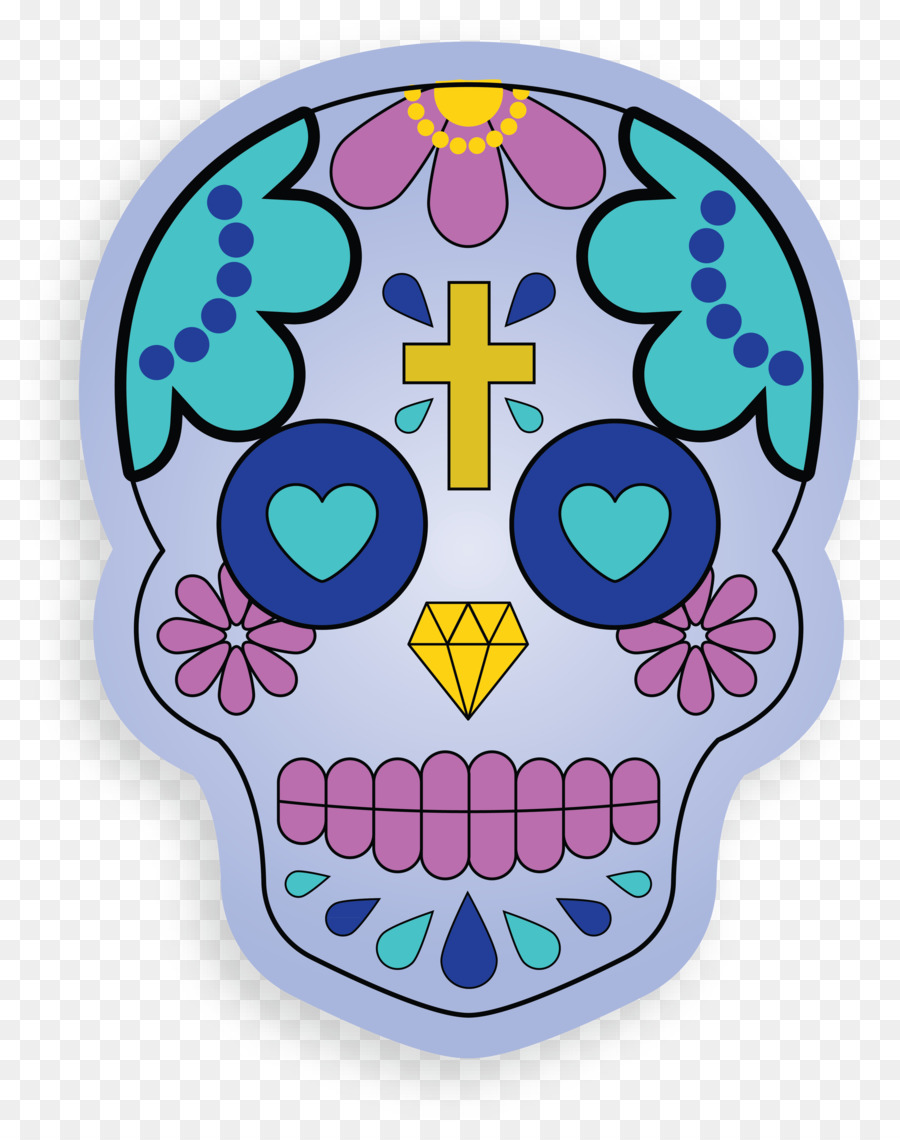 Calavera Colorida，Decoración PNG