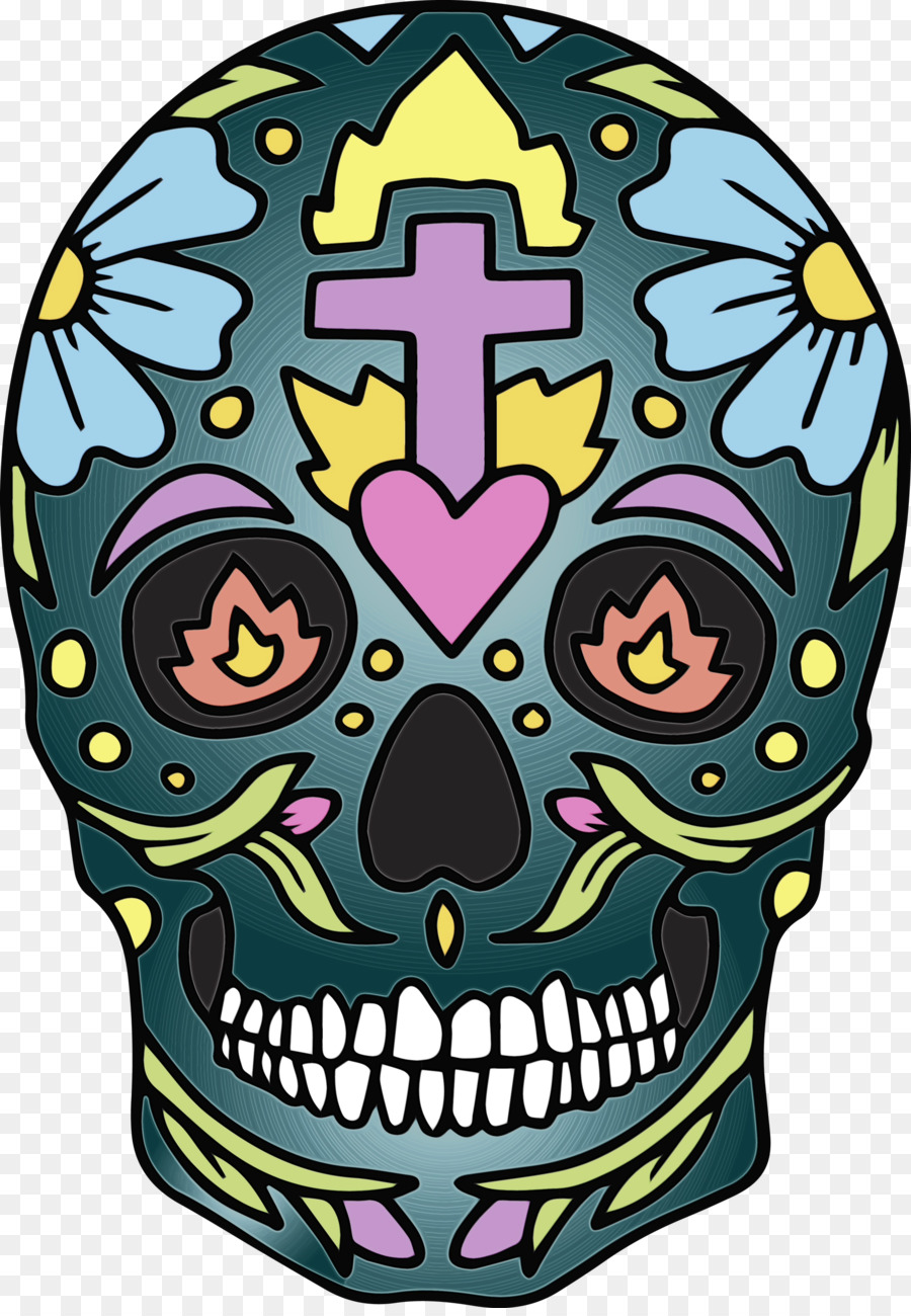 Calavera Colorida，Decoración PNG