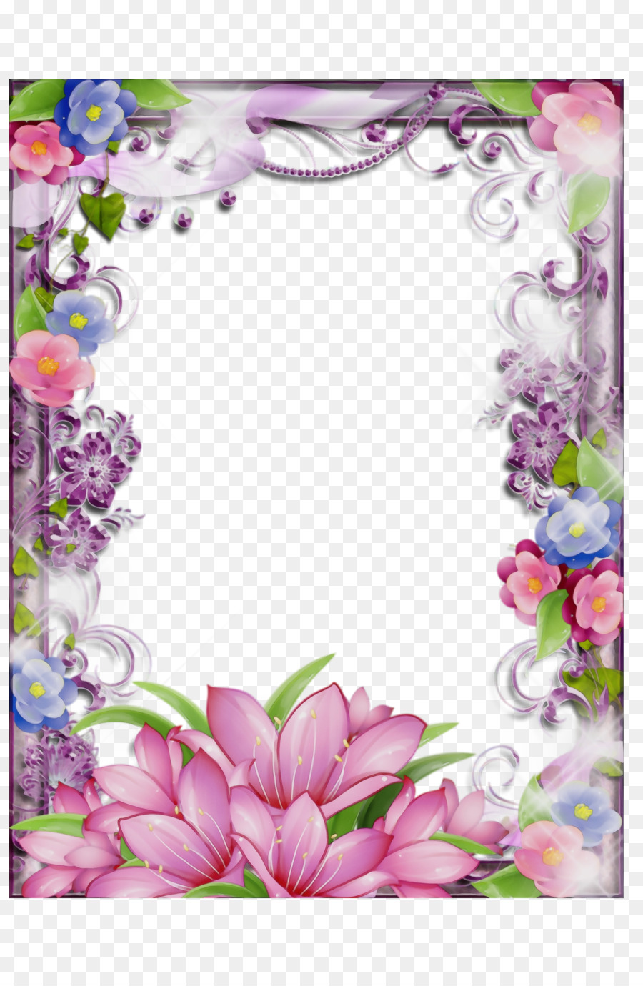 Marco Floral，Flores PNG