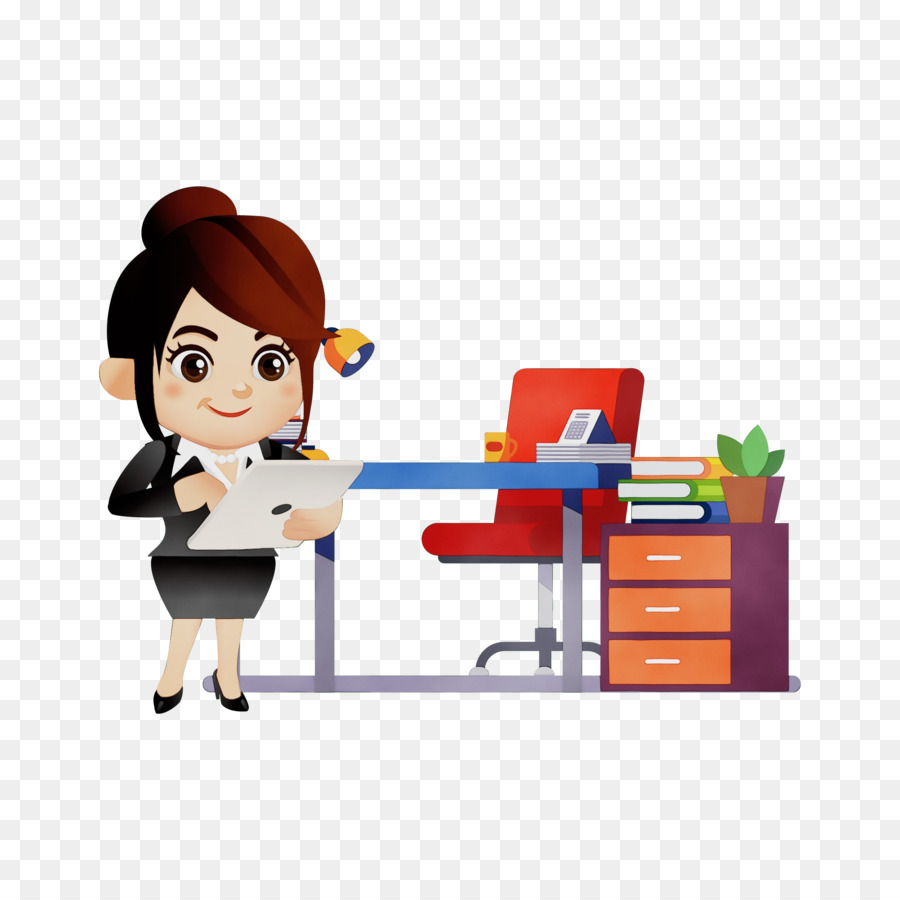 Mujer En El Escritorio，Computadora PNG