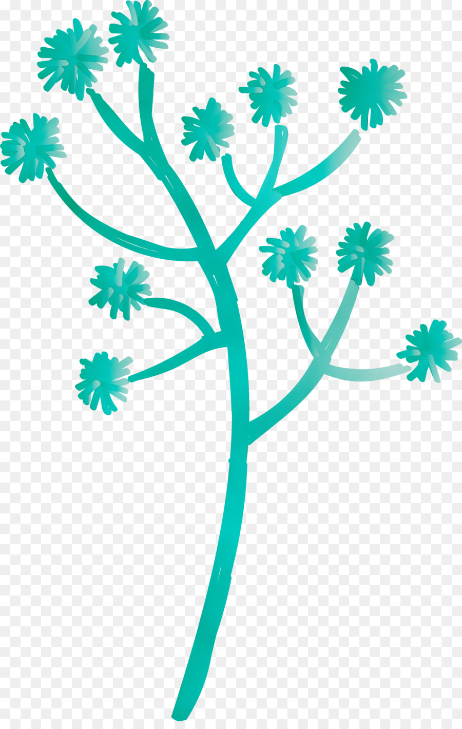 árbol Abstracto，Azul PNG