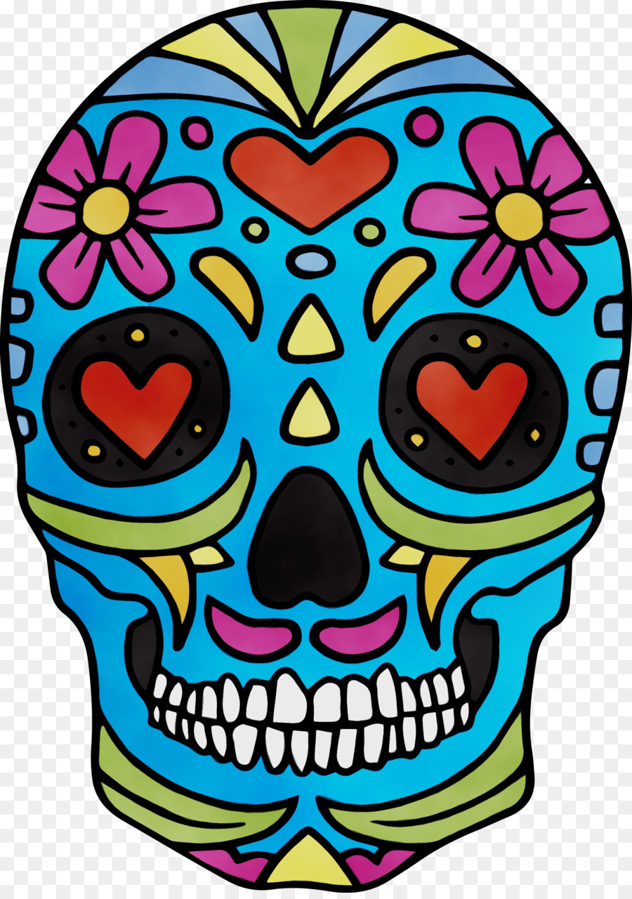 Calavera Colorida，Decoración PNG