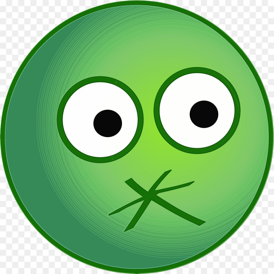 Emoji Verde，Sorprendido PNG