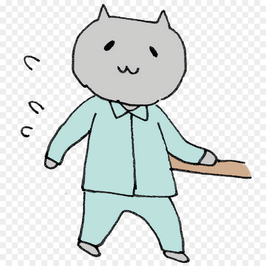 Gato En Pijama，Sosteniendo Un Palo PNG