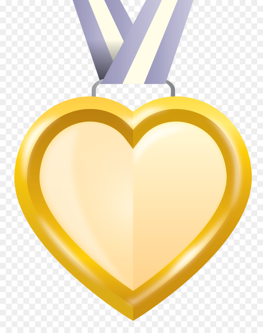 Medalla Del Corazón，Oro PNG