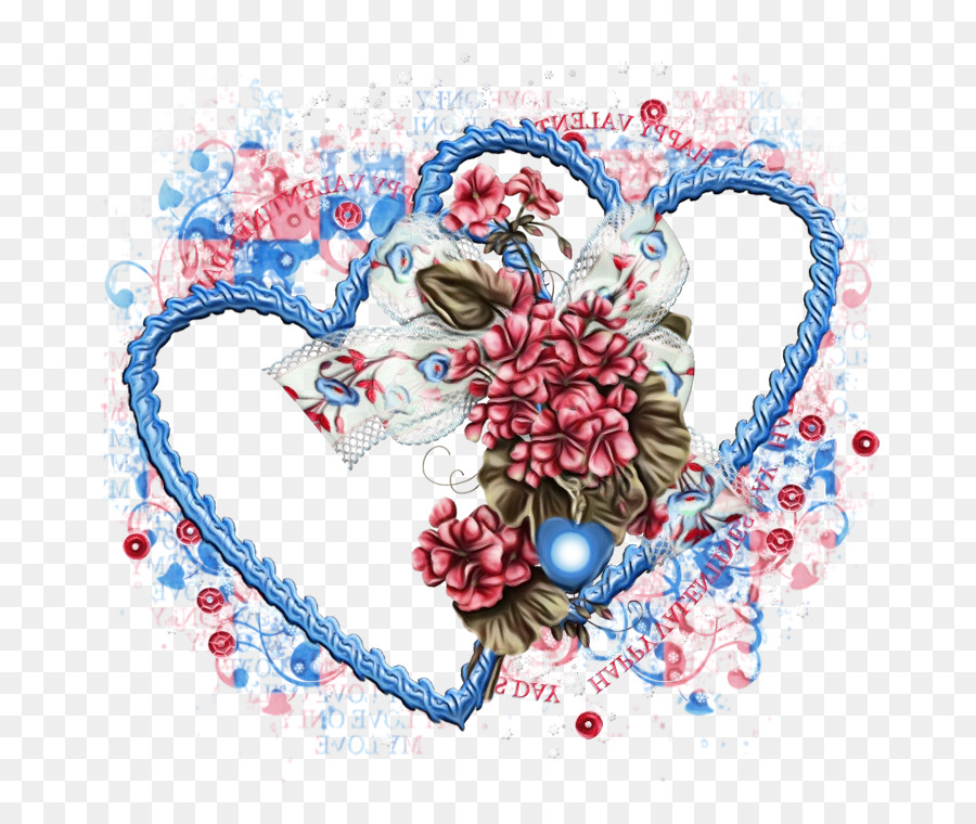 Corazón Con Flores，Cinta PNG