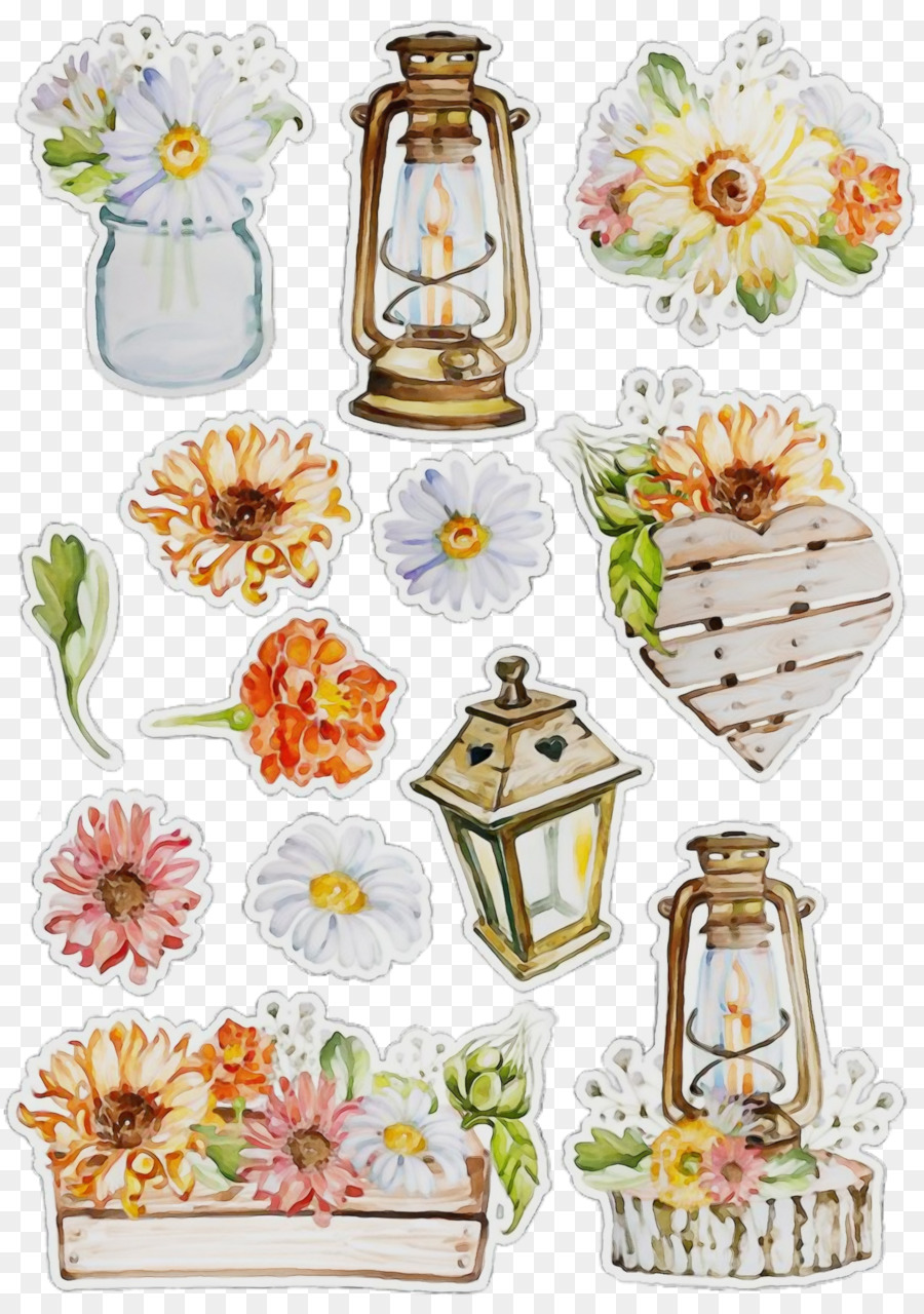 Diseño Floral，Botella De Vidrio PNG