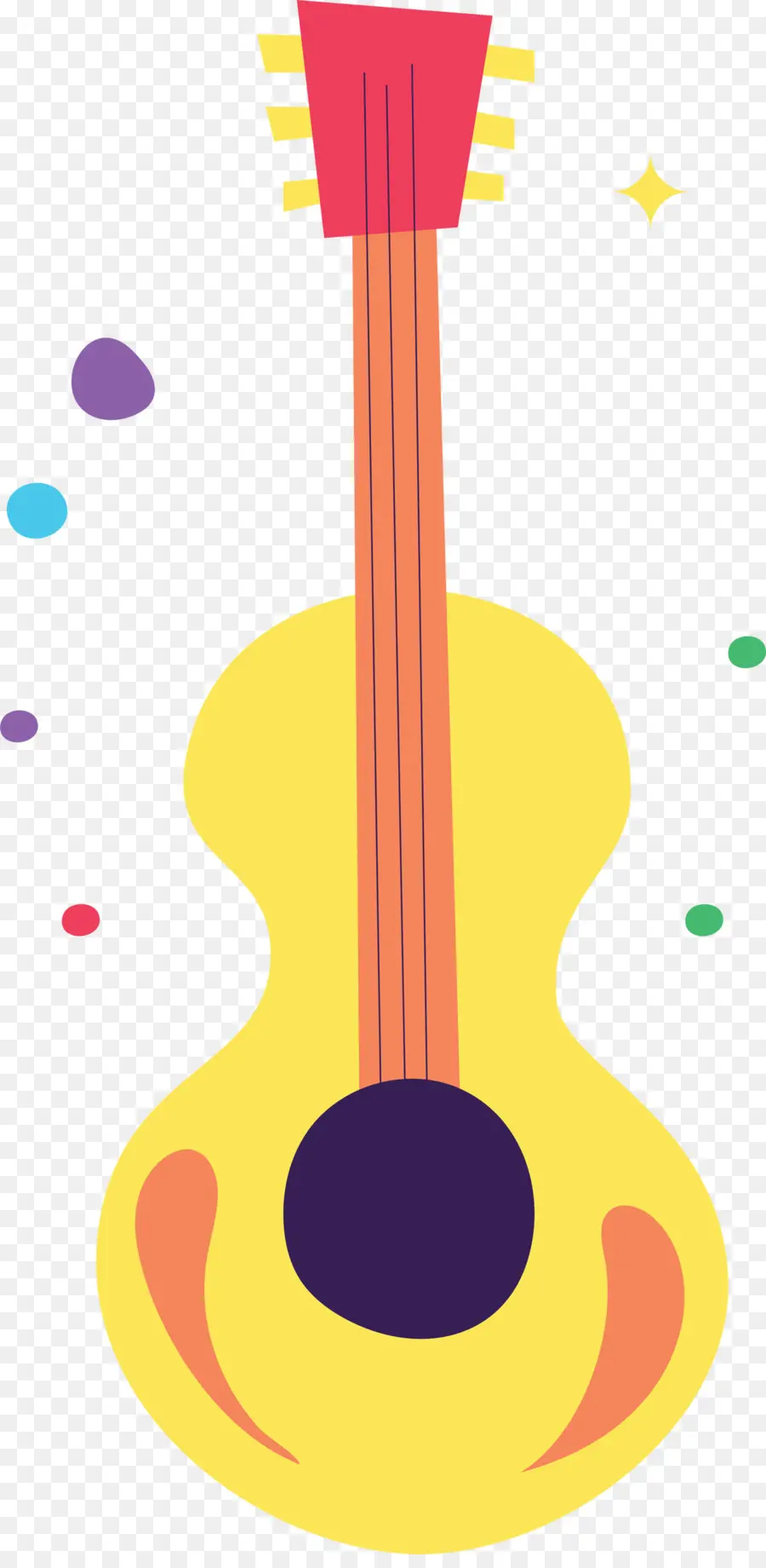 Guitarra，Amarillo PNG