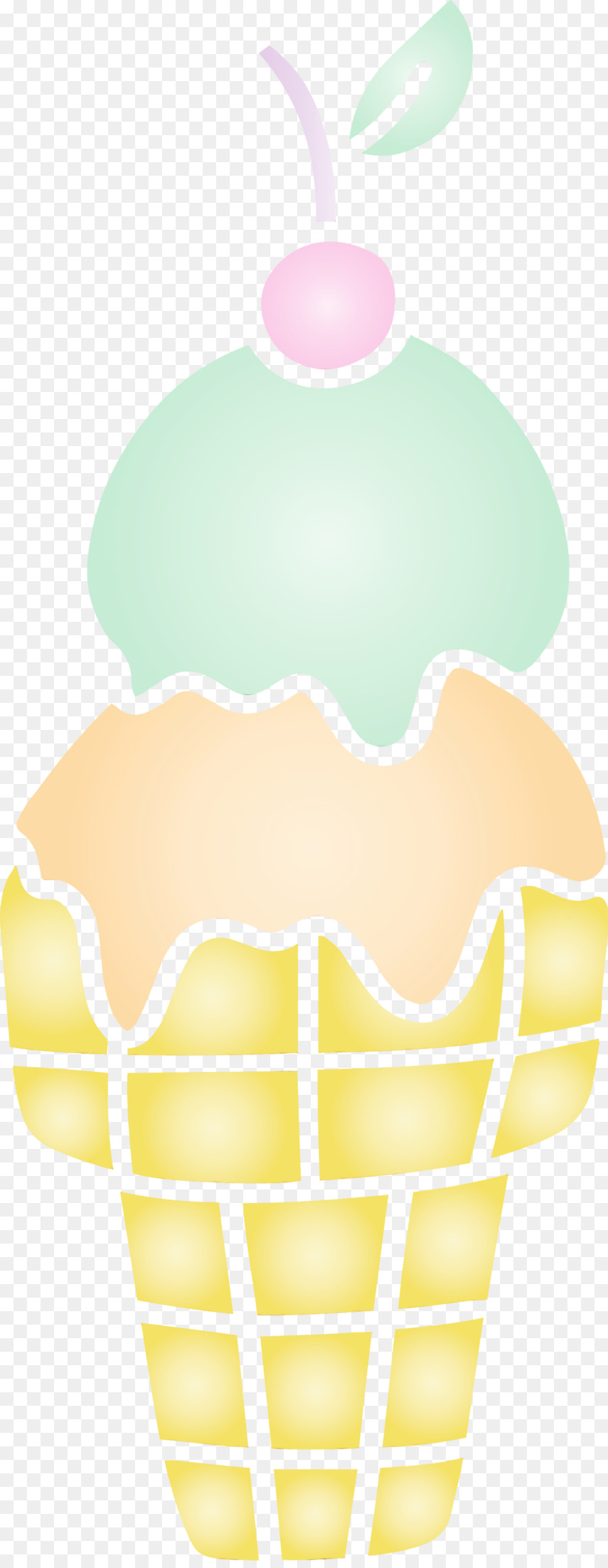 Cono De Helado，Amarillo PNG