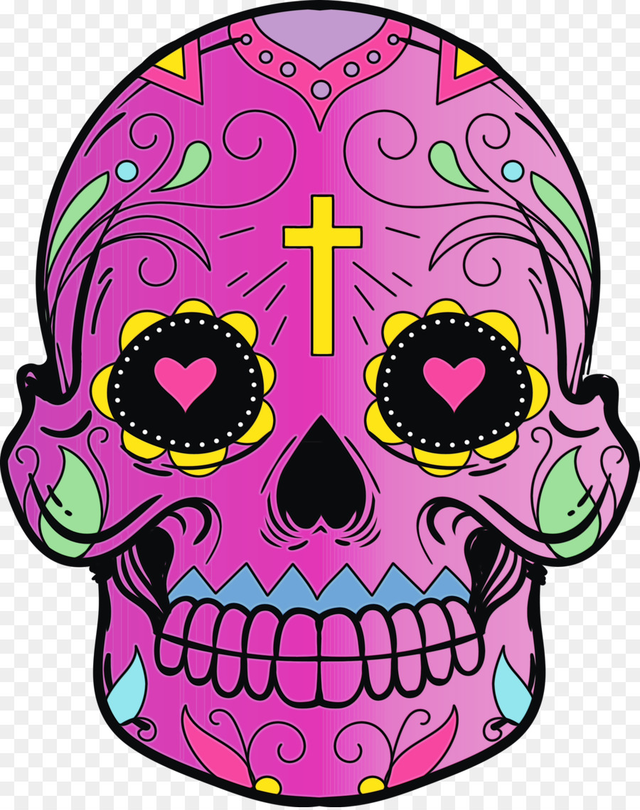 Calavera Colorida，Decoración PNG